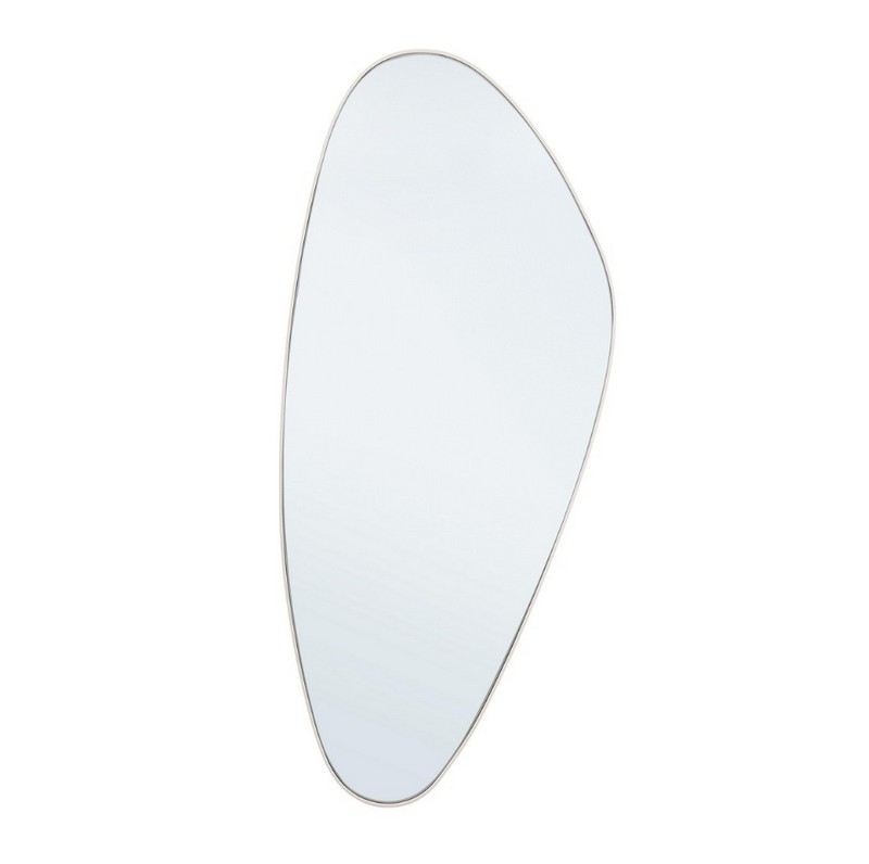 Specchio da parete irregolare con bordo bianco da 130 cm